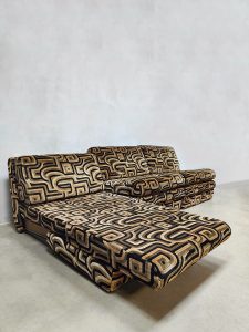 Midcentury luxury seventies velvet sofa elementen bank print