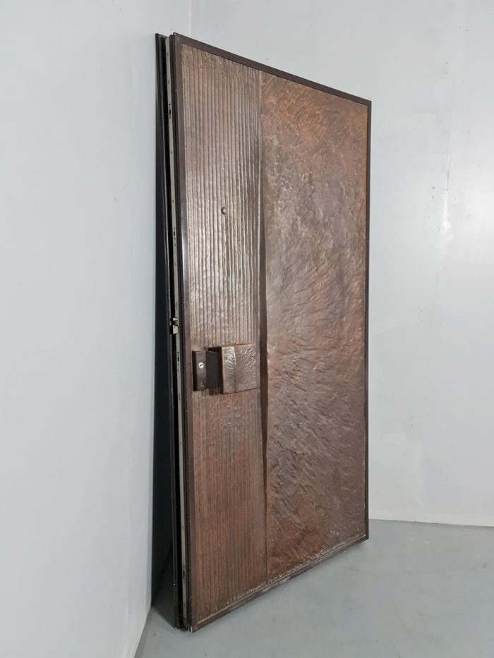Rare vintage bronze covered brutalist door