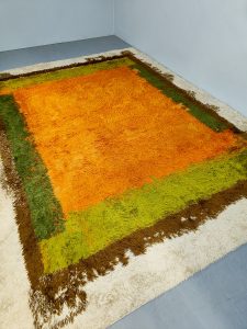 Midcentury 60s carpet tapestry rug tapijt 'Groovy’