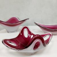 Flygsfors Coquille sculptural glass bowl object glaswerk Paul Kedelv