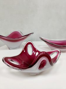 Flygsfors Coquille sculptural glass bowl object glaswerk Paul Kedelv