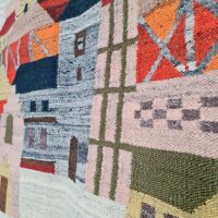 Vintage carpet tapestry rug tapijt 'Village'