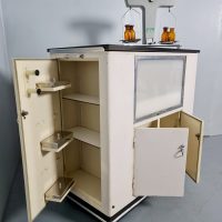 Industrial medical dentist cabinet wheels industriële vintage medicijnkast Baisch