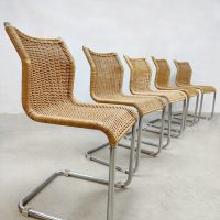 Vintage rattan dining chairs rotan eetkamerstoelen Tecta style