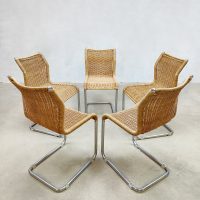 Vintage rattan dining chairs rotan eetkamerstoelen Tecta style