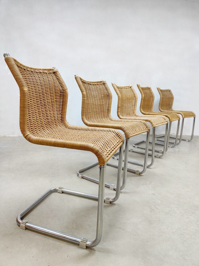 Vintage rattan dining chairs rotan eetkamerstoelen Tecta style Bestwelhip