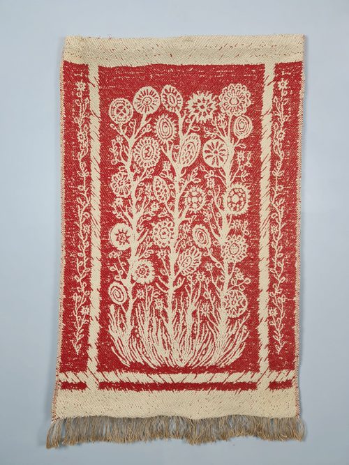 Vintage wool double weaved wall tapestry 'Ethnic spirits'
