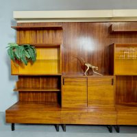 Vintage Italian design modular wall unit bookcase XL