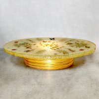 Vintage illuminated Accolay epoxy coffee table resin salontafel 'Pressed Flowers' design