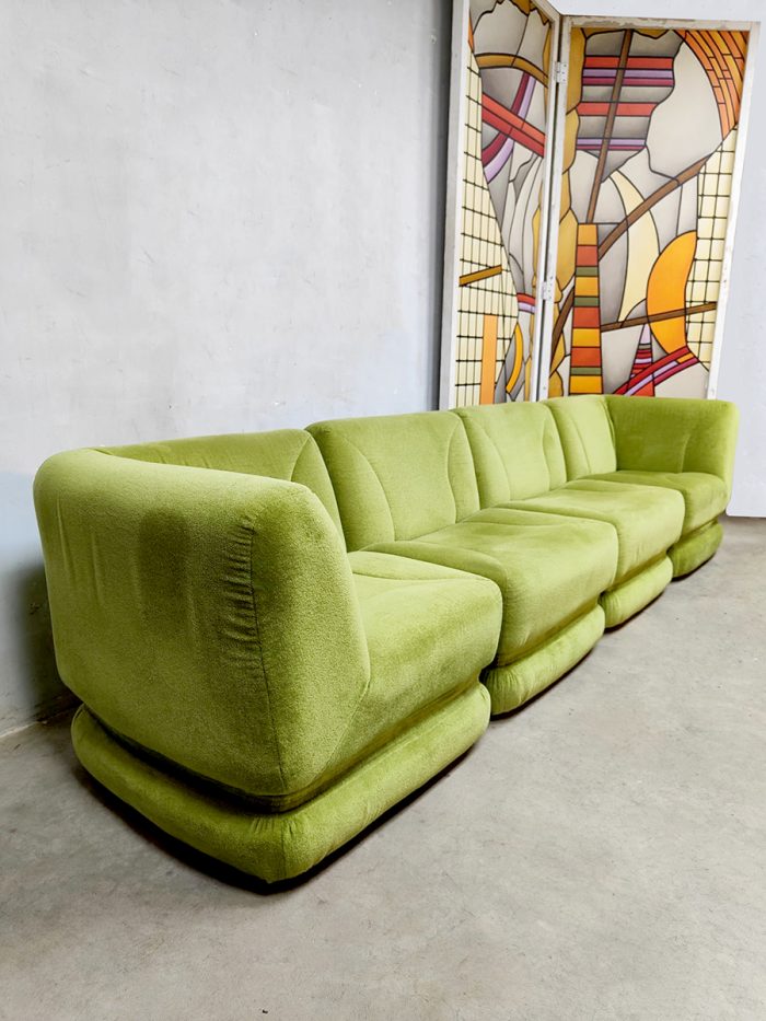 Midcentury velvet modular sofa modulaire bank Musterring ‘Green spirit