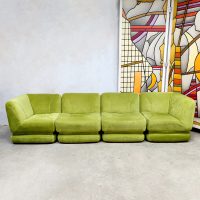 Midcentury velvet modular sofa modulaire bank Musterring 'Green spirit'