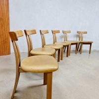 Vintage design 'T-shape' oak dining chairs eetkamerstoelen