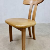 vintage modern design 'T-shape' oak dining chair eetkamerstoel