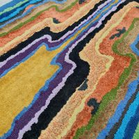 Vintage carpet rug tapestry tapijt vloerkleed 'Psychedelic'