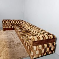 Midcentury modular sofa Laauser vintage modulaire bank 'Earth tones'