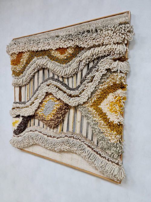 Limited unique Macrame Tapestry rug wall art 'Trio' wandtapijt K.H Kaeppel Tisca Tapisserie