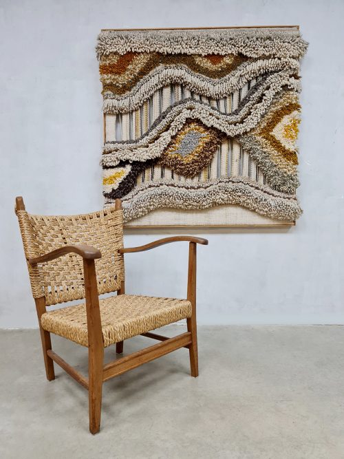 Limited unique Macrame Tapestry rug wall art 'Trio' wandtapijt K.H Kaeppel Tisca Tapisserie