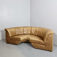 Vintage design leather curved modular sofa Rolf Benz