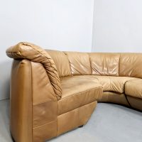 Vintage midcentury design leather curved modular sofa modulaire bank Rolf Benz