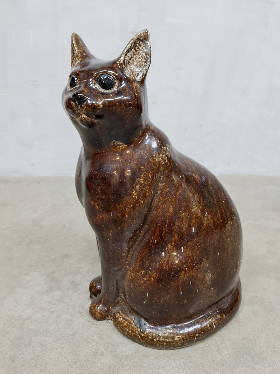 huurling Worden Ontoegankelijk Vintage ceramic cat statue keramiek poes kat decoratie beeld | Bestwelhip