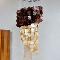 Vintage Capiz shell chandelier pendant kroonluchter schelpen hanglamp