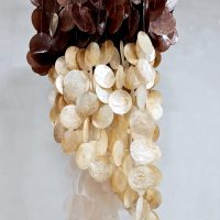Vintage Capiz shell chandelier pendant