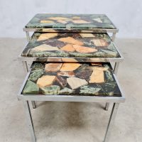 Vintage onyx & expoxy marble mimiset side table 'eclectic'