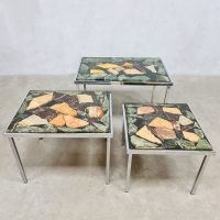 Vintage onyx & expoxy marble mimiset side table 'eclectic'