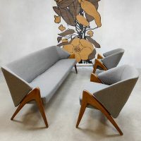 Midcentury Scandinavian design lounge set sofa & armchairs 'Z-shape'