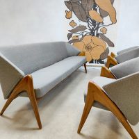 Midcentury Scandinavian design lounge set sofa & armchairs