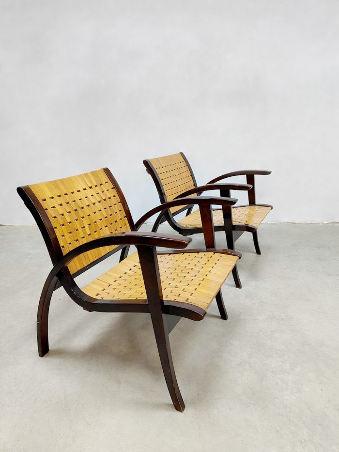 Vintage armchairs lounge stoelen Erich Dieckmann Gelanka Tyskland