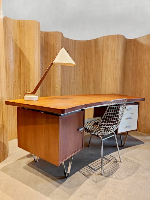 Vintage Dutch design writing desk bureau Cees Braakman 'Boomerang'