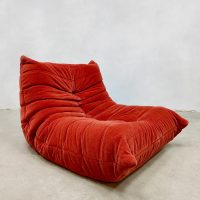 Vintage Togo easy chair 'Burnt orange velvet' lounge fauteuil Ligne Roset