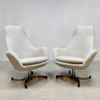 Midcentury design swivel armchairs Dahléns Dalum Fåtöljindustri fauteuils Sweden 1960