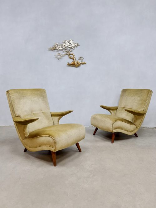 Vintage 50's armchairs lounge fauteuils Theo Ruth Artifort
