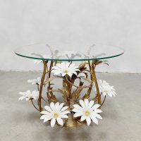 Vintage brass coffee table salontafel Hollywood Regency 'Flowers'