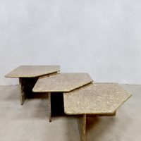 Vintage Italian marble stone nesting tables bijzettafels mimiset 'Elegance'