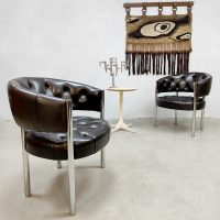 Vintage leather lobby chairs Dieter Haussman Dietiker