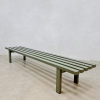 Vintage metal slatted bench 'Meta' Metaform
