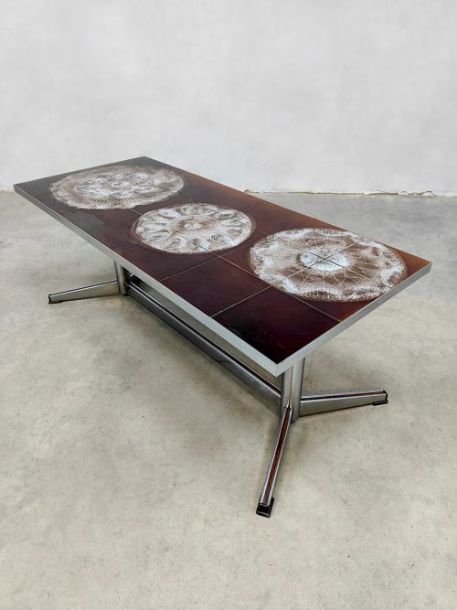 Vintage tile coffee table tegeltafel salontafel chroom 'Sixties Vibes'
