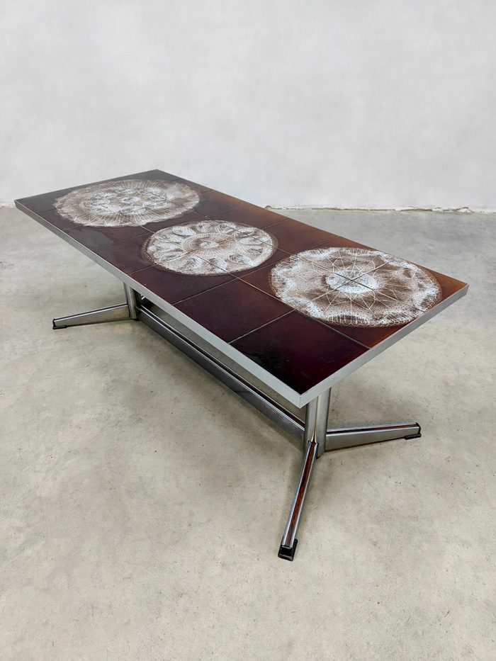Vintage tile coffee table tegeltafel salontafel chroom 'Sixties Vibes'