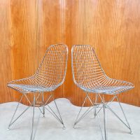 Vintage Eames wire chair 'DKR' draadstoelen Vitra