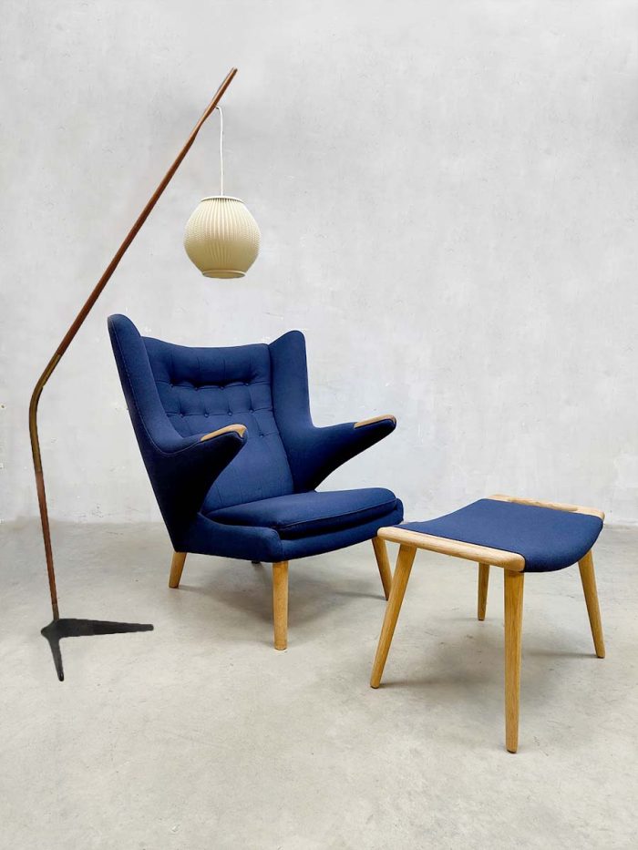 Iconic Danish design Papa bear chair & ottoman lounge Hans J. Wegner