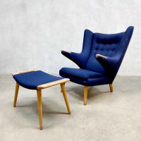 Iconic Danish design Papa bear chair & ottoman lounge fauteuil Hans J. Wegner