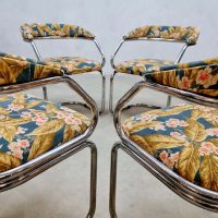 Vintage chrome tubular dining chairs Zougoise Victoria