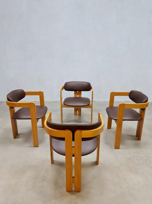 Vintage Italian design dining chairs eetkamerstoelen Tobia Scarpa style