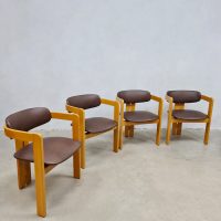 Vintage Italian design dining chairs Tobia Scarpa style