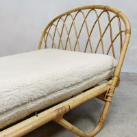 Vintage rattan bamboo bed bohemian daybed bank