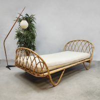 Vintage rattan bamboo bed wicker daybed bamboe bank 'Bohemian'