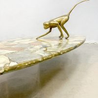 Vintage epoxy stone coffee table 'Eclectic glamour'